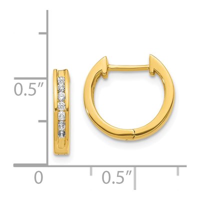 14K Yellow Gold 1/5 ct tw Diamond Channel-Set Huggie Hoop Earrings – view 5