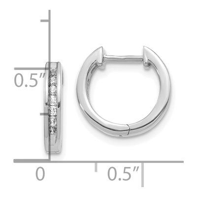 10K White Gold 1/4 ct tw 13mm Diamond Huggie Hoop Earrings – view 4