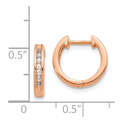 14K Rose Gold 1/4 ct tw 13mm Diamond Channel Huggie Hoop Earrings – view 5