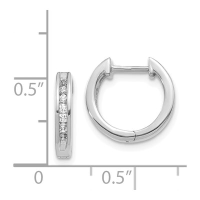 14K White Gold 1/4 ct tw 13mm Lab-Grown Diamond Huggie Hoop Earrings – view 5