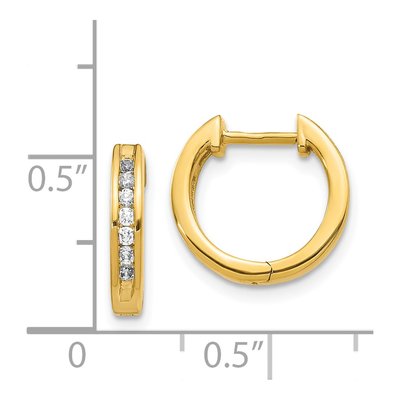 14K Yellow Gold 1/4 ct tw 13mm Lab-Grown Diamond Huggie Hoop Earrings – view 5