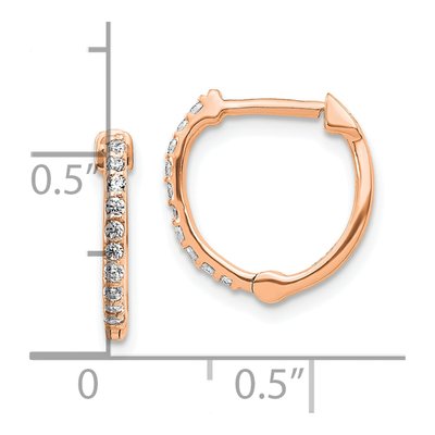 10K Rose Gold 1/5 ct tw Diamond Huggie Hoop Earrings – view 4