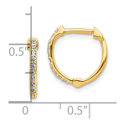 10K Yellow Gold 1/5 ct tw Diamond Huggie Hoop Earrings – view 4