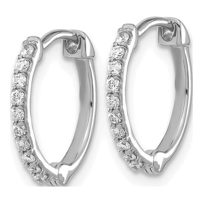 14K White Gold 1/5 ct tw Diamond Huggie Hoop Earrings – view 3