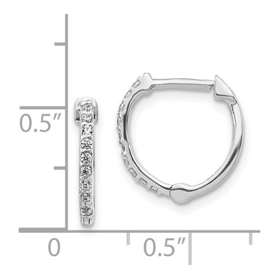 14K White Gold 1/5 ct tw Diamond Huggie Hoop Earrings – view 5