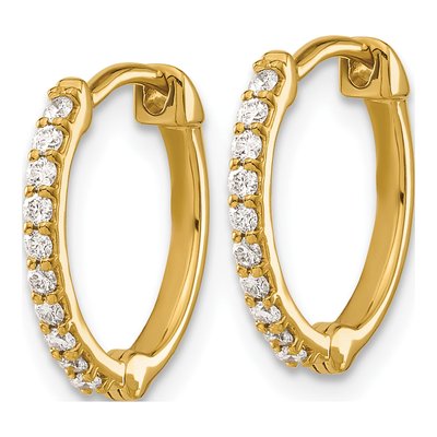 14K Yellow Gold 1/5 ct tw Diamond Huggie Hoop Earrings – view 3