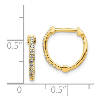 14K Yellow Gold 1/5 ct tw Diamond Huggie Hoop Earrings – view 5