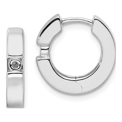 14K White Gold Hinged Hoop Earring Mounting