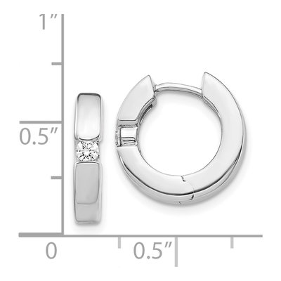 14K White Gold 1/6 ct tw 15mm Diamond Huggie Hoop Earrings – view 2