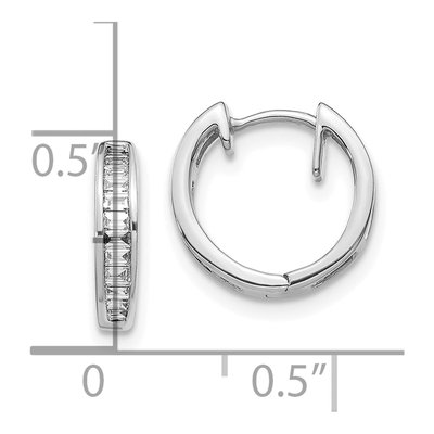 10K White Gold 1/4 ct tw Diamond Huggie Hoop Earrings – view 4