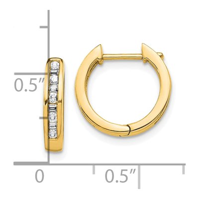 10K Yellow Gold 1/4 ct tw 14mm Diamond Huggie Hoop Earrings – view 4