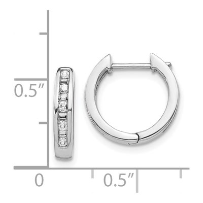 14K White Gold 1/4 ct tw 14mm Diamond Channel-Set Huggie Hoop Earrings – view 2
