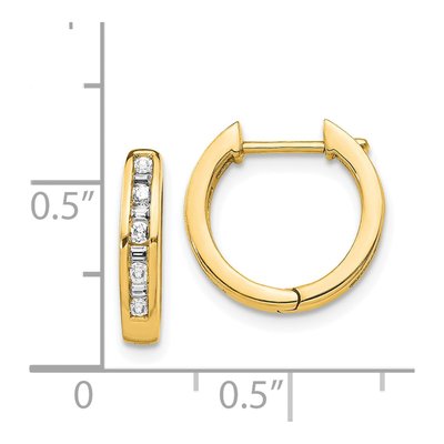 14K Yellow Gold 1/4 ct tw 14mm Diamond Huggie Hoop Earrings – view 4