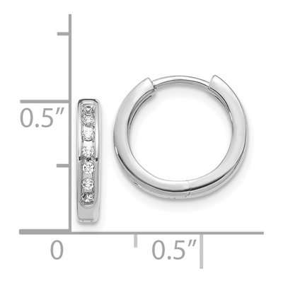 14K White Gold 1/10 ct tw Diamond Channel-Set Huggie Hoop Earrings – view 4