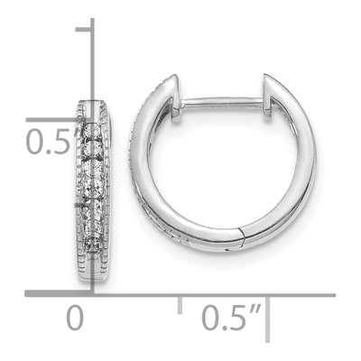 10K White Gold 1/5 ct tw Diamond Huggie Hoop Earrings – view 4