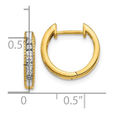 10K Yellow Gold 1/5 ct tw Diamond Huggie Hoop Earrings – view 4