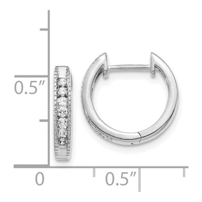 14K White Gold 1/5 ct tw Lab-Grown Diamond Huggie Hoop Earrings – view 5