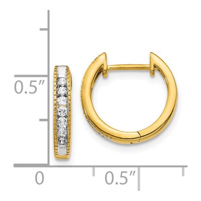 14K Yellow Gold 1/5 ct tw Lab-Grown Diamond Huggie Hoop Earrings – view 5