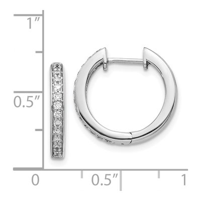 14K White Gold 1/3 ct tw 16mm Diamond Huggie Hoop Earrings – view 4
