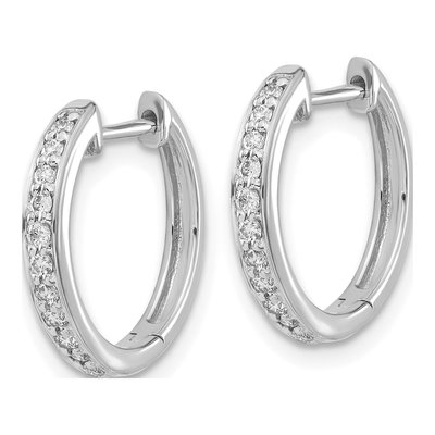 10K White Gold 1/4 ct tw Diamond Huggie Hoop Earrings – view 2