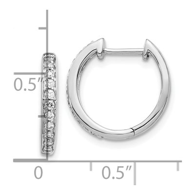 10K White Gold 1/4 ct tw Diamond Huggie Hoop Earrings – view 4