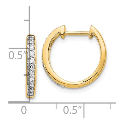 10K Yellow Gold 1/4 ct tw Diamond Huggie Hoop Earrings – view 4