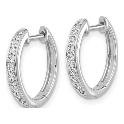 14K White Gold 1/4 ct tw Diamond Huggie Hoop Earrings – view 3