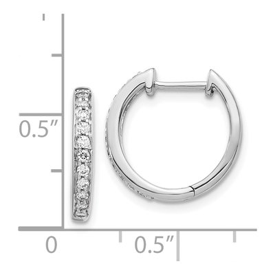 14K White Gold 1/4 ct tw Lab-Grown Diamond Huggie Hoop Earrings – view 5