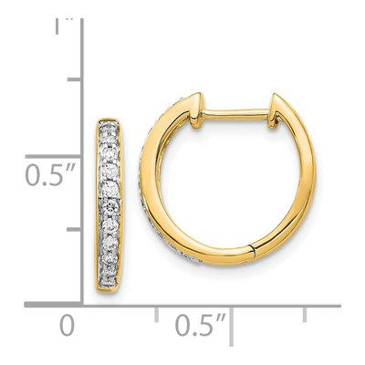 14K Yellow Gold 1/4 ct tw Diamond Huggie Hoop Earrings – view 5