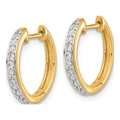 14K Yellow Gold 1/4 ct tw Lab-Grown Diamond Huggie Hoop Earrings – view 3
