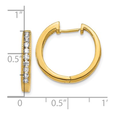 10K Yellow Gold 1/2 ct tw Diamond Huggie Hoop Earrings – view 4