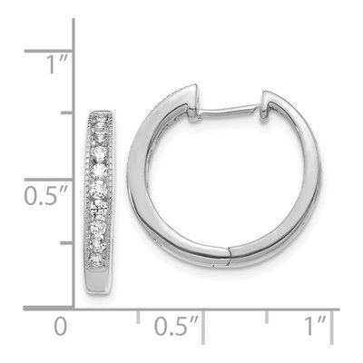 14K White Gold 1/2 ct tw Diamond Channel Huggie Hoop Earrings – view 4