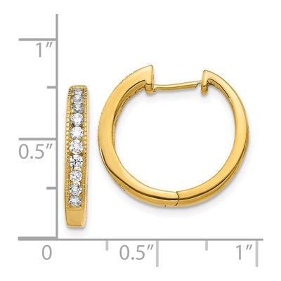 14K Yellow Gold 1/2 ct tw Diamond Huggie Hoop Earrings – view 5