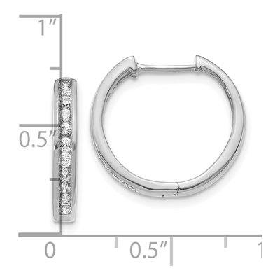 10K White Gold 1/2 ct tw Diamond Huggie Hoop Earrings – view 4