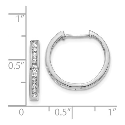 14K White Gold 1/2 ct tw Diamond Channel Huggie Hoop Earrings – view 5