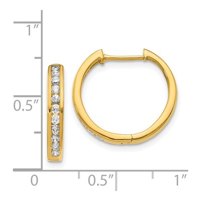 14K Yellow Gold 1/2 ct tw Diamond Channel-Set Huggie Hoop Earrings – view 5