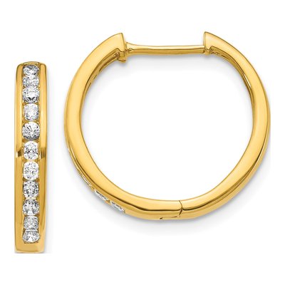 14K Yellow Gold 3/8 ct tw Lab-Grown Diamond Huggie Hoop Earrings