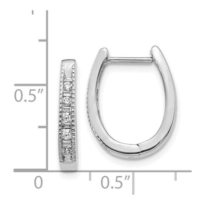 14K White Gold 1/4 ct tw Diamond Huggie Hoop Earrings – view 5