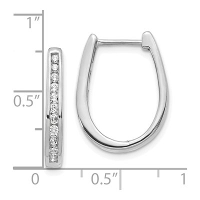 10K White Gold 1/2 ct tw Diamond Huggie Hoop Earrings – view 4