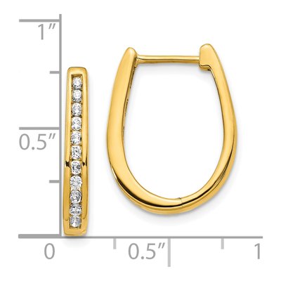 10K Yellow Gold 1/2 ct tw Diamond Oval Huggie Hoop Earrings – view 4