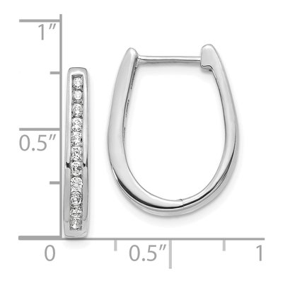 14K White Gold 1/2 ct tw Diamond Huggie Hoop Earrings – view 4