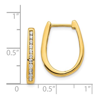14K Yellow Gold 1/2 ct tw Diamond Oval Huggie Hoop Earrings – view 4