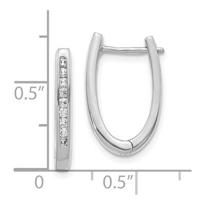 10K White Gold 1/4 ct tw Diamond Oval Huggie Hoop Earrings – view 4