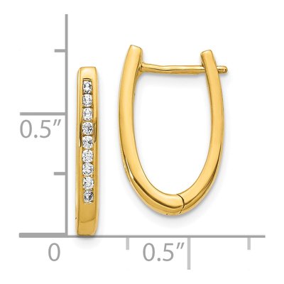 10K Yellow Gold 1/4 ct tw Diamond Oval Huggie Hoop Earrings – view 4