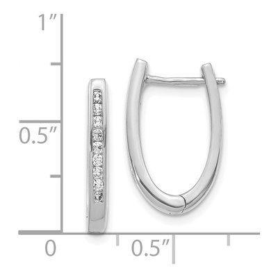 14K White Gold 1/4 ct tw Lab-Grown Diamond Huggie Hoop Earrings – view 5