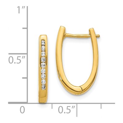 14K Yellow Gold 1/4 ct tw Lab-Grown Diamond Huggie Hoop Earrings – view 5