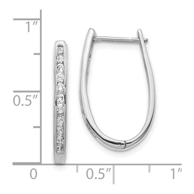 10K White Gold 1/2 ct tw Diamond Oval Huggie Hoop Earrings – view 4