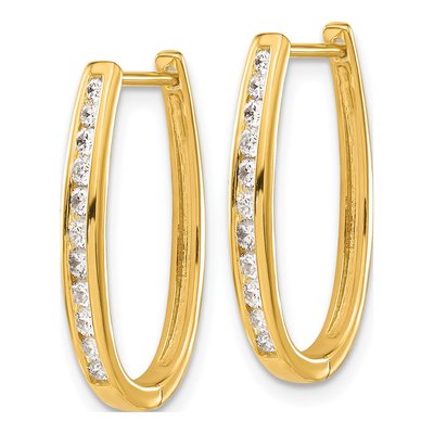 10K Yellow Gold 1/2 ct tw Diamond Huggie Hoop Earrings – view 2