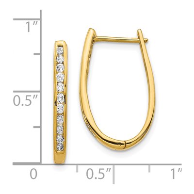 10K Yellow Gold 1/2 ct tw Diamond Huggie Hoop Earrings – view 4