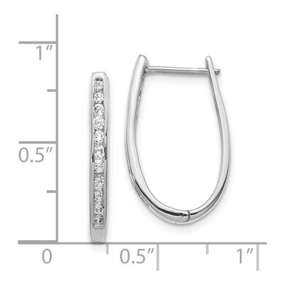14K White Gold 1/2 ct tw Diamond Oval Huggie Hoop Earrings – view 4